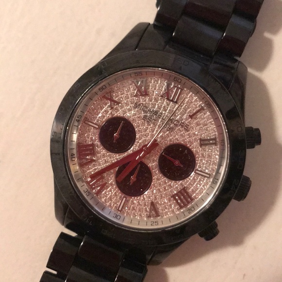 Michael Kors Black Watch w/ sparkly face - Picture 1 of 3